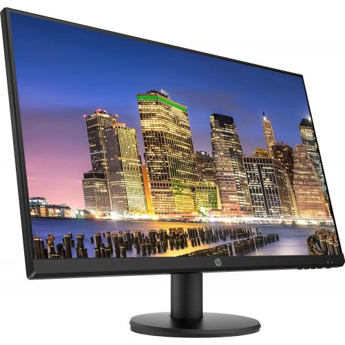 에이치피 HP P27v G4 27 Inch IPS LED Backlit Monitor 2-Pack Bundle with FHD 1920 x 1080, Blue Light Filter, HDMI, VGA, Fully Adjustable Desk Mount Monitor Stand