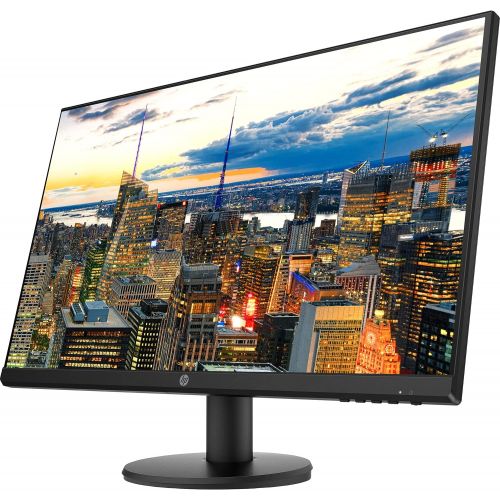 에이치피 HP P27v G4 27in 1920 x 1080 FHD IPS LED-Backlit 2-Pack Monitor Bundle with Blue Light Filter, HDMI, VGA, MK270 Wireless Keyboard and Mouse, Gel Mouse Pad, Dual Monitor Stand