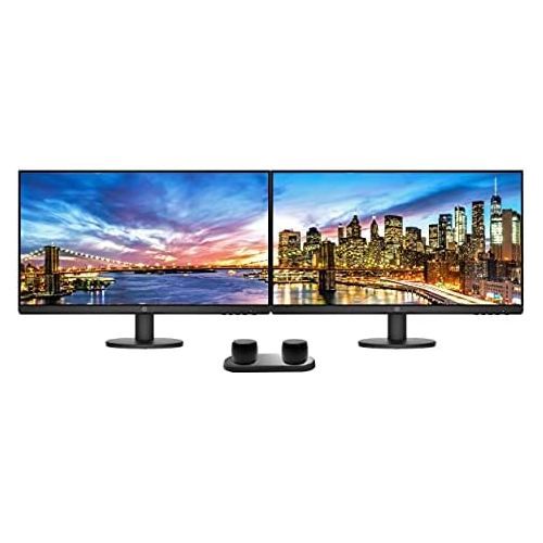 에이치피 HP P27v G4 27 Inch IPS FHD 1920x1080 Monitor 2 Pack Bundle with HDMI, Low Blue Light, 2 Bluetooth Speakers for Professional Sound, Built-in Mic and Remote Shutter for Photos