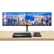 HP EliteDisplay E24q G4 24 Inch QHD IPS LED-Backlit LCD 2-Pack Monitor Bundle with HDMI, Blue Light Filter, Dual Monitor Stand, MK270 Wireless Keyboard and Mouse Combo, Gel Pads