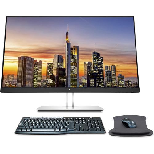 에이치피 HP EliteDisplay E27 G4 27 Inch 1920 x 1080 Full HD IPS LED-Backlit LCD Monitor Bundle with HDMI, VGA, DisplayPort, Gel Mouse Pad, and MK270 Wireless Keyboard and Mouse Combo