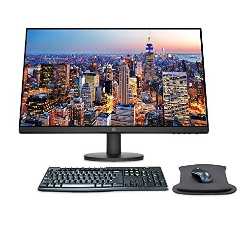 에이치피 HP P27v G4 27 Inch 1920 x 1080 Full HD IPS LED-Backlit LCD Monitor Bundle with HDMI, VGA, Gel Mouse Pad, and MK270 Wireless Keyboard and Mouse Combo