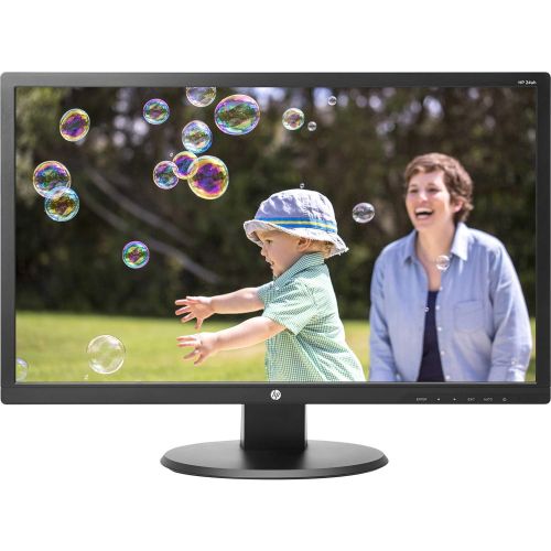 에이치피 HP 24uh 24-inch Full HD 1920 x 1080 LED Backlit LCD Monitor 2-Pack Bundle with HDMI, VGA, DVI Ports, and Desk Mount Clamp Dual Monitor Stand