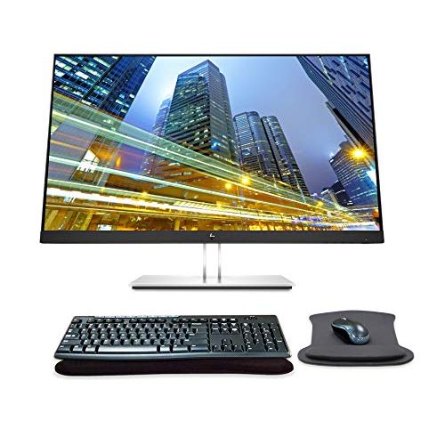 에이치피 HP EliteDisplay E27q G4 27 Inch QHD QHD IPS LED-Backlit LCD Monitor Bundle with HDMI, Blue Light Filter, MK270 Wireless Keyboard and Mouse Combo, Gel Pads