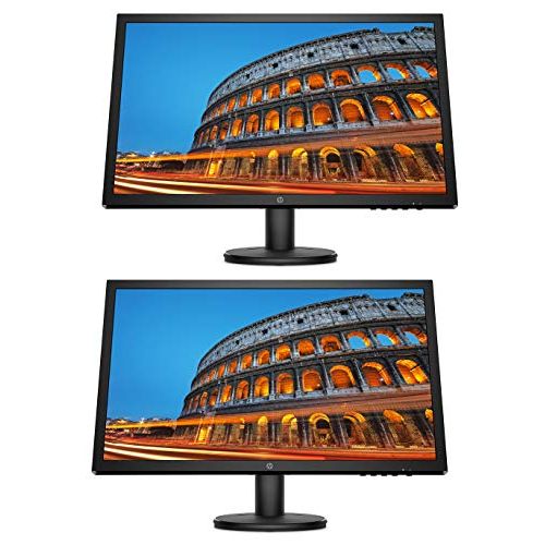 에이치피 HP V24 24 inch TN Full HD 1920 x 1080 LED Backlit LCD Monitor 2-Pack Bundle with HDMI and VGA Ports, AMD FreeSync, 75Hz Refresh Rate, Low Blue Light