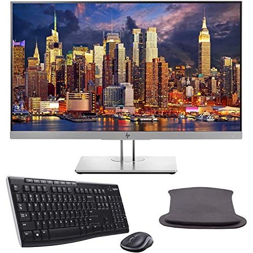 에이치피 HP EliteDisplay E243 24 Inch 1920 x 1080 (1FH47A8) Full HD IPS LED-Backlit LCD Monitor Bundle with HDMI, VGA, DisplayPort, Gel Mouse Pad, and MK270 Wireless Keyboard and Mouse Comb