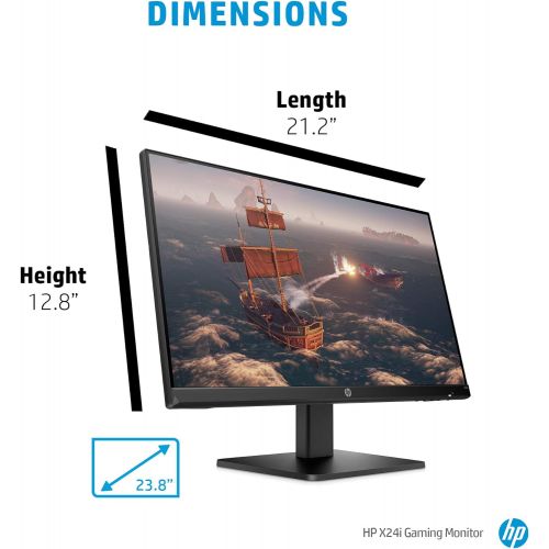 에이치피 HP 24-inch Full HD IPS Gaming Monitor with Tilt Adjustment and AMD FreeSync Premium Technology (X24i, Black)