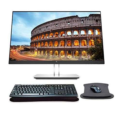 에이치피 HP EliteDisplay E24q G4 24 Inch QHD IPS LED-Backlit LCD Monitor Bundle with HDMI, Blue Light Filter, MK270 Wireless Keyboard and Mouse Combo, Gel Pads