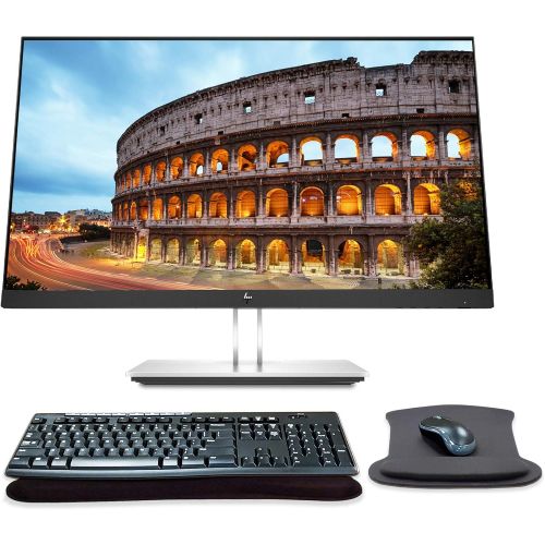 에이치피 HP EliteDisplay E24q G4 24 Inch QHD IPS LED-Backlit LCD Monitor Bundle with HDMI, Blue Light Filter, MK270 Wireless Keyboard and Mouse Combo, Gel Pads