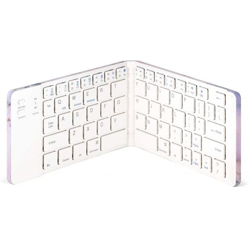 에이치피 HP S14 FHD (1920 x 1080) Portable Travel Monitor Bundle with USB Type-C, Pink Gemstone Bluetooth Folding Wireless Keyboard, and White Pebble M350 Bluetooth Wireless Mouse