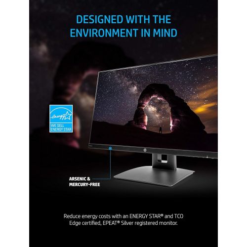에이치피 HP VH240a 23.8-Inch Full HD 1080p IPS LED Monitor with Built-In Speakers and VESA Mounting, Rotating Portrait & Landscape, Tilt, and HDMI & VGA Ports (1KL30AA) - Black