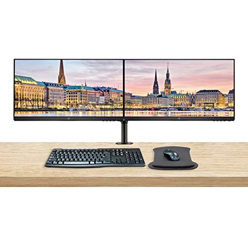 에이치피 HP P24v G4 24 Inch FHD IPS LED-Backlit LCD 2-Pack Monitor Bundle with HDMI, Blue Light Filter, Dual Monitor Stand, MK270 Wireless Keyboard and Mouse Combo, Gel Pad