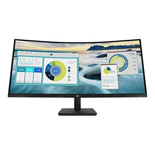 에이치피 HP P34HC G4 34 WQHD Curved Screen Edge LED LCD Monitor - Vertical Alignment - 3440 x 1440 - 250 Nit - 100 Hz RR - HDMI - Display Port - Black