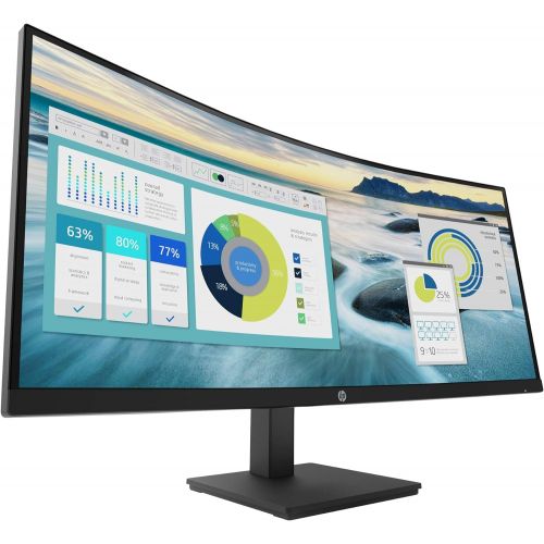 에이치피 HP P34HC G4 34 WQHD Curved Screen Edge LED LCD Monitor - Vertical Alignment - 3440 x 1440 - 250 Nit - 100 Hz RR - HDMI - Display Port - Black