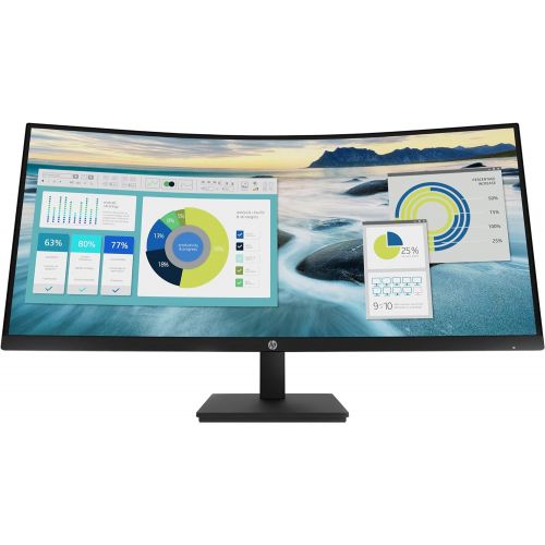 에이치피 HP P34HC G4 34 WQHD Curved Screen Edge LED LCD Monitor - Vertical Alignment - 3440 x 1440 - 250 Nit - 100 Hz RR - HDMI - Display Port - Black