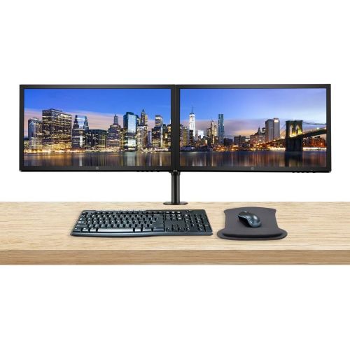 에이치피 HP V24 24 Inch FHD LED-Backlit LCD 2-Pack Monitor Bundle with HDMI, Dual Monitor Stand, FreeSync, MK270 Wireless Keyboard and Mouse Combo, Gel Pad