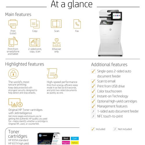 에이치피 HP Color LaserJet Enterprise MFP M681f with Fax (J8A11A)