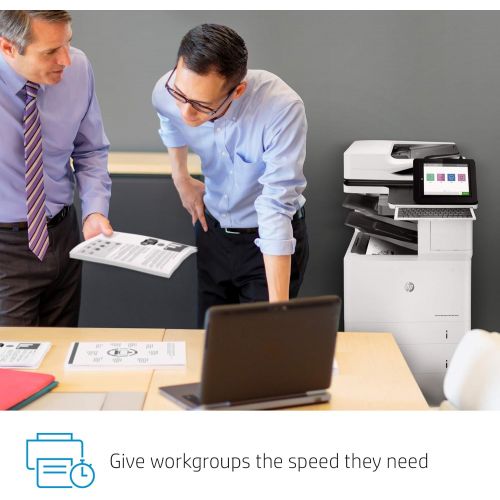 에이치피 HP LaserJet Enterprise Flow MFP M636z Monochrome Multifunction Printer with High-Capacity Input Feeder, Wheeled Stand and 3-bin Stapler/Stacker (7PT01A)