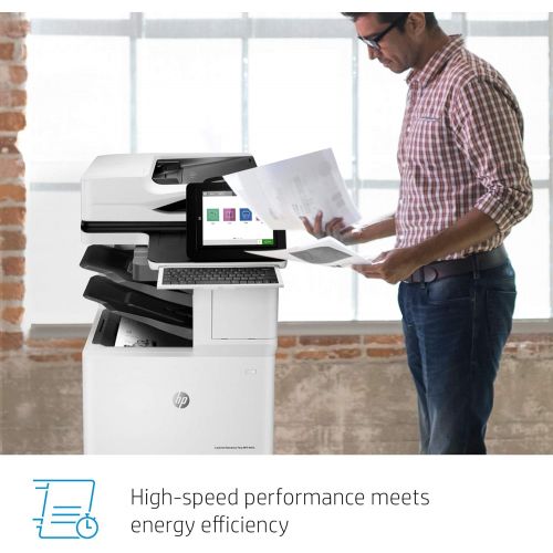 에이치피 HP LaserJet Enterprise Flow MFP M636z Monochrome Multifunction Printer with High-Capacity Input Feeder, Wheeled Stand and 3-bin Stapler/Stacker (7PT01A)