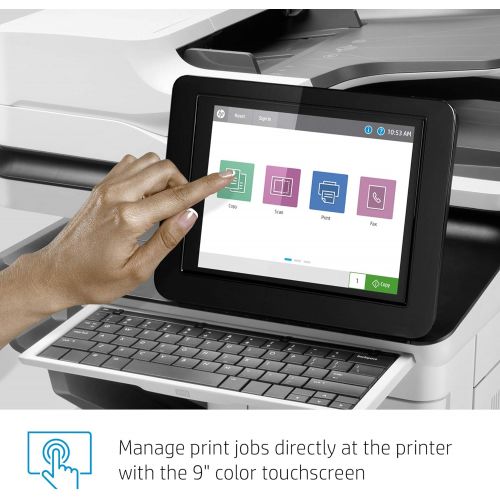 에이치피 HP LaserJet Enterprise Flow MFP M636z Monochrome Multifunction Printer with High-Capacity Input Feeder, Wheeled Stand and 3-bin Stapler/Stacker (7PT01A)