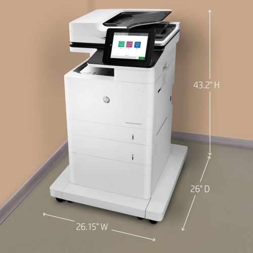 에이치피 HP LaserJet Enterprise MFP M635fht Monochrome All-in-One Printer with built-in Ethernet, 2-sided printing, extra paper tray & wheeled stand (7PS98A)