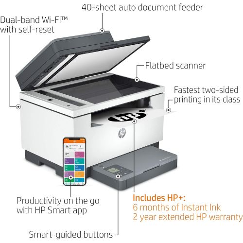 에이치피 HP LaserJet MFP M234sdwe Wireless Monochrome All-in-One Printer with built-in Ethernet & fast 2-sided printing, HP+ and bonus 6 months Instant Ink (6GX01E)