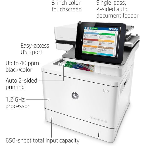 에이치피 HP Color LaserJet Enterprise MFP M577dn Duplex Printer with One-Year, Next-Business Day, Onsite Warranty (B5L46A)