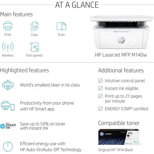 에이치피 HP LaserJet Pro M29w Wireless All-in-One Laser Printer, Works with Alexa (Y5S53A)