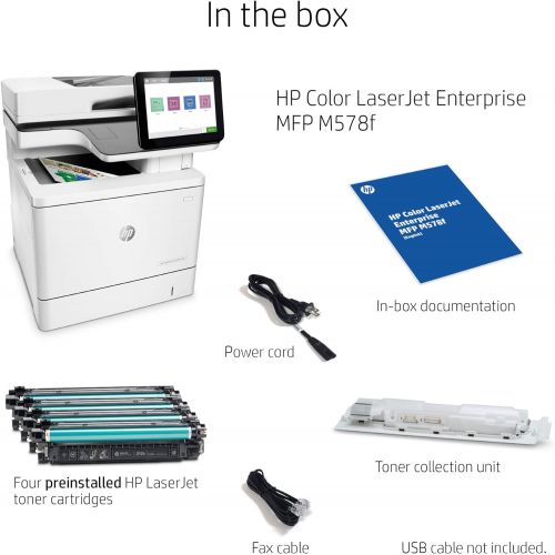 에이치피 HP Color LaserJet Enterprise Multifunction M578f Duplex Printer with Stapler (7ZU86A)