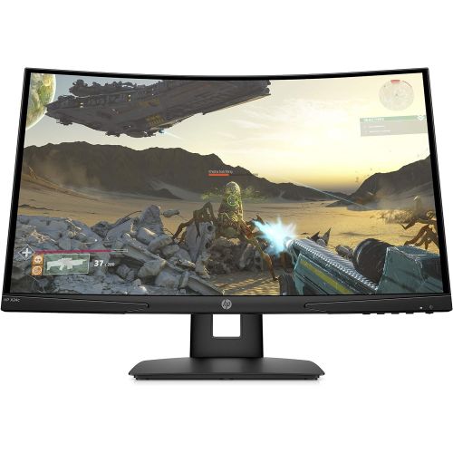 에이치피 HP X24c Gaming Monitor 1500R Curved Gaming Monitor in FHD Resolution with 144Hz Refresh Rate and AMD FreeSync Premium (9EK40AA) Black