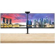 HP P244 23.8 Inch FHD IPS LED Backlit LCD Anti-Glare Monitor (HDMI, VGA, DisplayPort) 2-Pack Bundle with PW313 Full HD 1080p Live Streamer Webcam and Desk Mount Clamp Dual Monitor