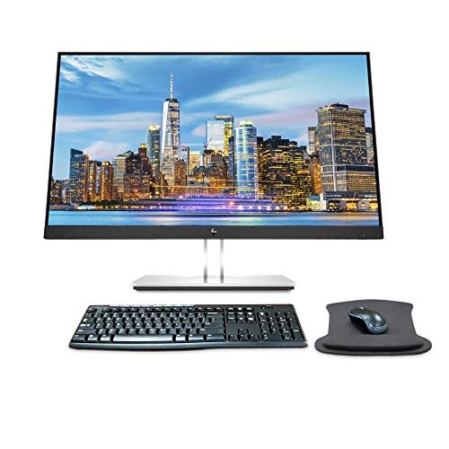 에이치피 HP EliteDisplay E24 G4 24 Inch 1920 x 1080 Full HD IPS LED-Backlit LCD Monitor Bundle with HDMI, VGA, DisplayPort, Gel Mouse Pad, and MK270 Wireless Keyboard and Mouse Combo
