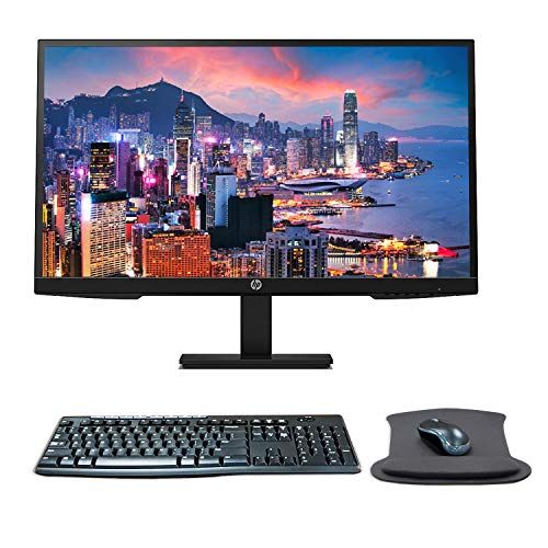 에이치피 HP P27h G4 27 Inch FHD IPS LED-Backlit LCD Monitor Bundle with HDMI, Blue Light Filter, MK270 Wireless Keyboard and Mouse Combo, Gel Pad