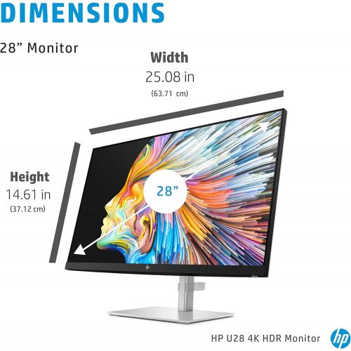 에이치피 HP U28 4k HDR Monitor - Computer Monitor for Content Creators with IPS Panel, HDR, and USB-C Port - Wide Screen 28-inch 4k Monitor with Factory Color Calibration and 65w Laptop Doc