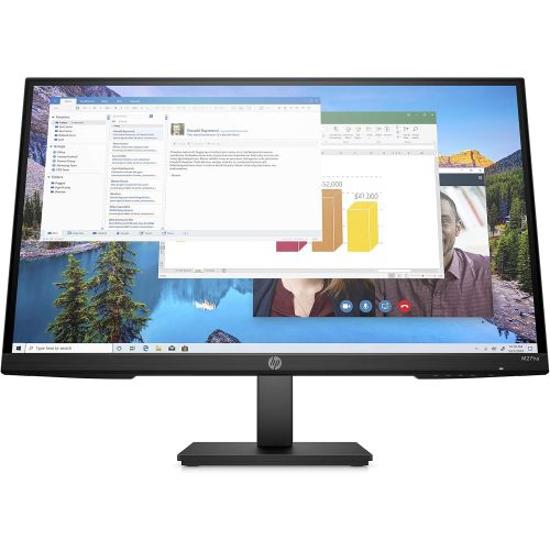 에이치피 HP M27ha FHD Monitor - Full HD Monitor (1920 x 1080p) - IPS Panel and Built-in Audio - VESA Compatible 27-inch Monitor Designed for Comfortable Viewing with Height and Pivot Adjust