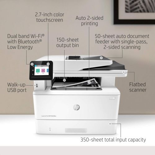 에이치피 HP LaserJet Pro MFP M428fdw Wireless Monochrome All-in-One Printer with built-in Ethernet & 2-sided printing, works with Alexa (W1A30A)