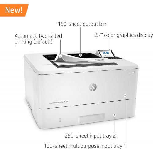 에이치피 HP LaserJet Enterprise M406dn Monochrome Printer with built-in Ethernet & 2-sided printing (3PZ15A)