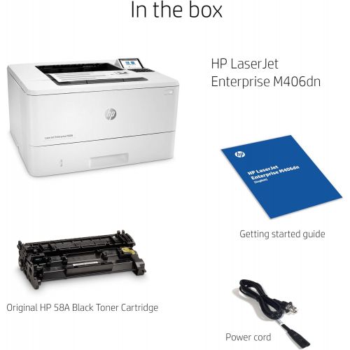 에이치피 HP LaserJet Enterprise M406dn Monochrome Printer with built-in Ethernet & 2-sided printing (3PZ15A)