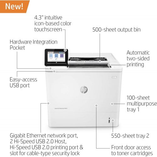 에이치피 HP LaserJet Enterprise M610dn Monochrome Duplex Printer (7PS82A)