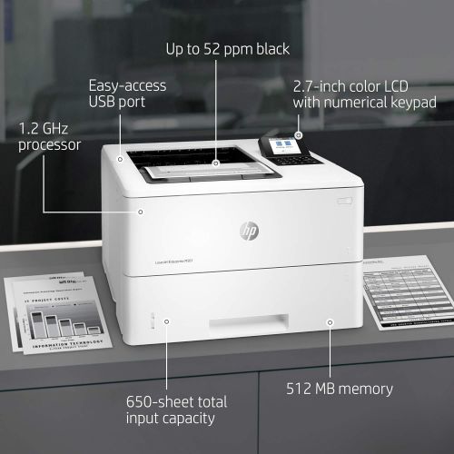 에이치피 HP LaserJet Enterprise M507n Monochrome Printer with built-in Ethernet (1PV86A)