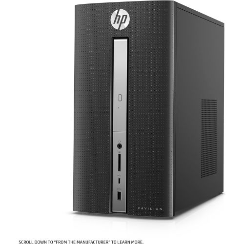 에이치피 HP Pavilion Desktop Computer, Intel Core i7-7700, 16GB RAM, 1TB Hard Drive, 256GB SSD, Windows 10 (570-p041, Black)