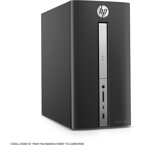 에이치피 HP Pavilion Desktop Computer, Intel Core i7-7700, 16GB RAM, 1TB Hard Drive, 256GB SSD, Windows 10 (570-p041, Black)