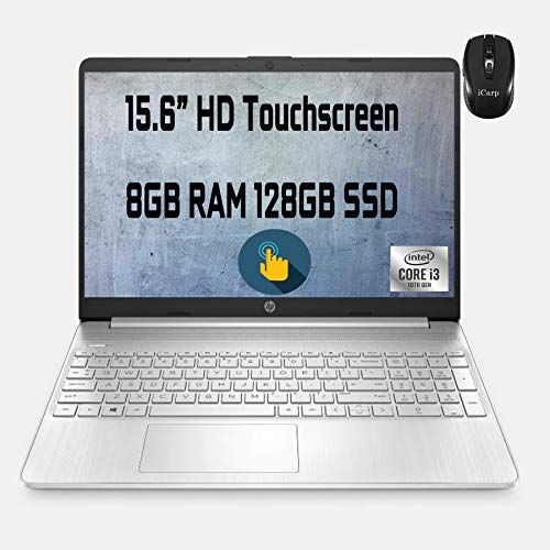에이치피 HP Business Laptop 15.6” Diagonal HD Touchscreen 10th Gen Intel Core i3-1005G1 (Beat i5-7200U) 8GB RAM 256GB SSD Intel UHD Graphics USB-C Win10 + HDMI Cable