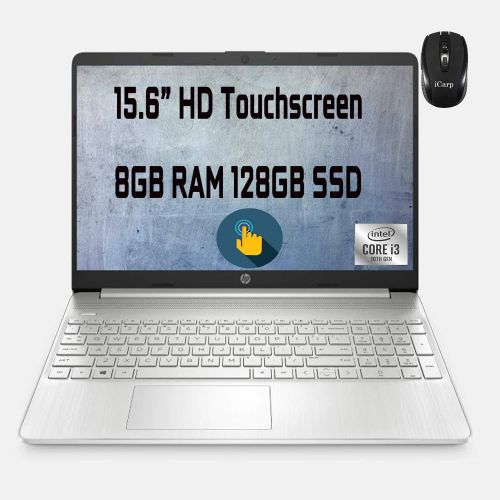 에이치피 HP Business Laptop 15.6” Diagonal HD Touchscreen 10th Gen Intel Core i3-1005G1 (Beat i5-7200U) 8GB RAM 256GB SSD Intel UHD Graphics USB-C Win10 + HDMI Cable