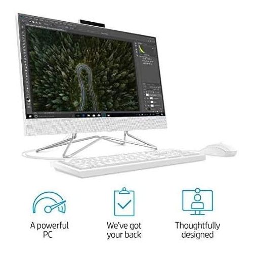 에이치피 HP 23.8 Touchscreen IPS FHD WLED-Backlit All-in-One Desktop, AMD Ryzen 3 3250U, 8GB RAM, 256GB PCIe SSD Boot + 1TB 7200rpm HDD, DVD-RW, WiFi, HDMI, Windows 10 Home, Wired Keyboard