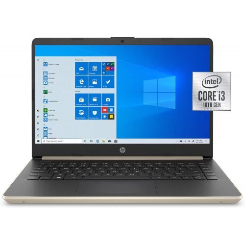 에이치피 HP 14 Inch HD WLED-Backlight Business Laptop Intel Core i3-1005G1 8GB DDR4 RAM 512GB SSD WiFi Bluetooth HDMI Windows 10 Home S Gold with Wireless Mouse Bundle