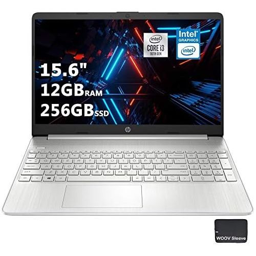 에이치피 2020 Newest HP 15.6 HD Touchscreen Laptop, Intel 10th Gen i3-1005G1 Upto 3.4GHz (Beat i5-7200u),12GB DDR4 RAM, 256GB PCIE SSD, Sleeve, Webcam, Windows 10, Silver