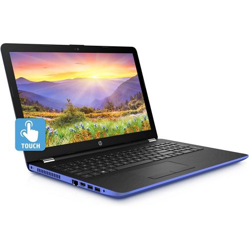 에이치피 2018 HP Marine Blue Laptop Bundle, 15.6 HD Touchsceen AMD Quad-Core A12-9720P APU 3.6 GHz 8GB RAM 1TB HDD Radeon R7 DVD Windows 10, Wireless Mouse and Backpack