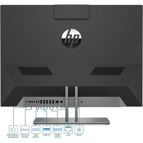 에이치피 2019 HP Pavilion Premium High Performance 23.8 Full HD Screen All-in-One Desktop, Core i5-8400T up to 3.30GHz, 8GB RAM, 256GB SSD, HDMI, Wireless-AC, Bluetooth 4.2, Windows 10, Bla