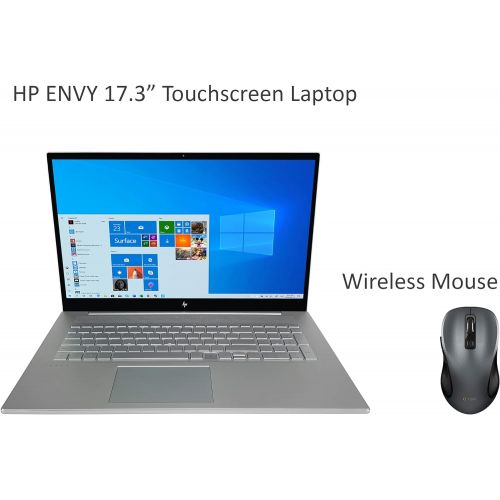 에이치피 HP Envy 17t FHD Touchscreen Laptop - 11th Gen Intel Core i7-1165G7 up to 4.7 GHz CPU, 64GB RAM, 1TB SSD + 1TB HDD, NVIDIA_GeForce MX450, Bang & Olufsen Audio, Wireless Mouse, Backl